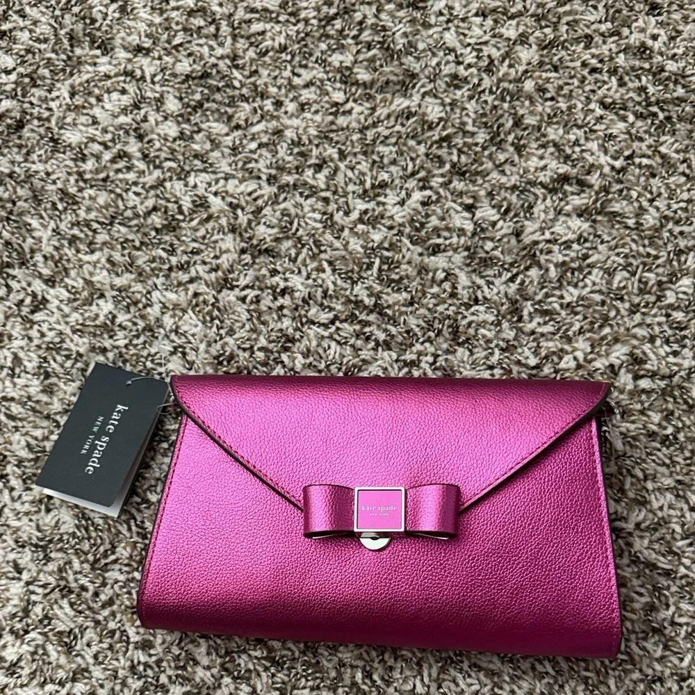 kate spade- Morgan- Bow Envelope Flap Crossbody- Bikini Pink- NWT